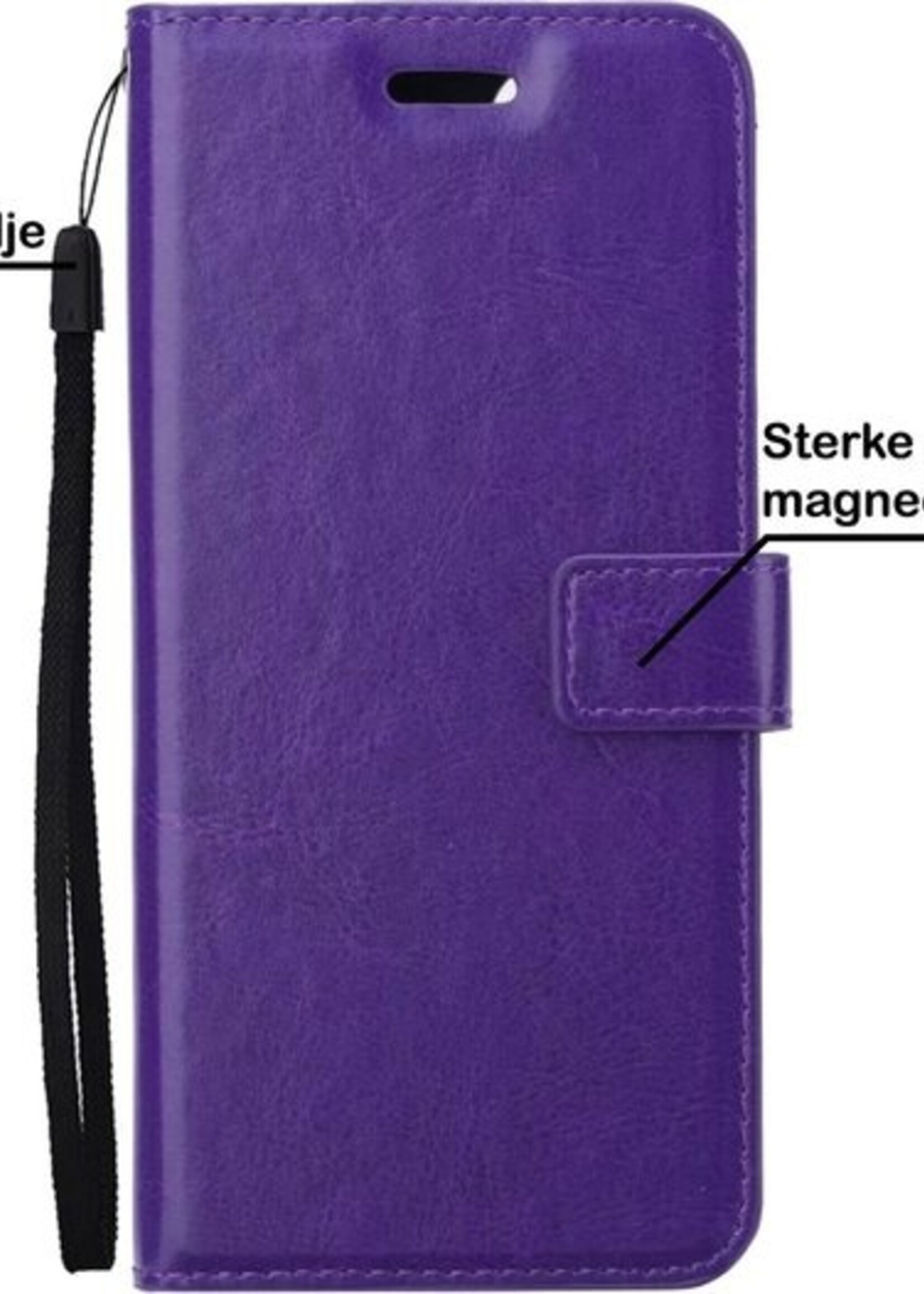 BTH Hoesje Geschikt voor Samsung S21 Hoesje Book Case Hoes Portemonnee Cover Walletcase - Hoes Geschikt voor Samsung Galaxy S21 Hoes Bookcase Hoesje - Paars