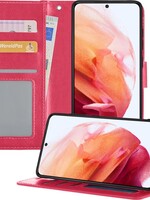 BTH BTH Samsung Galaxy S21 Hoesje Bookcase - Donkerroze