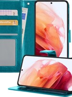 BTH BTH Samsung Galaxy S21 Plus Hoesje Bookcase - Turquoise
