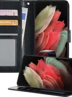 BTH BTH Samsung Galaxy S21 Ultra Hoesje Bookcase - Zwart
