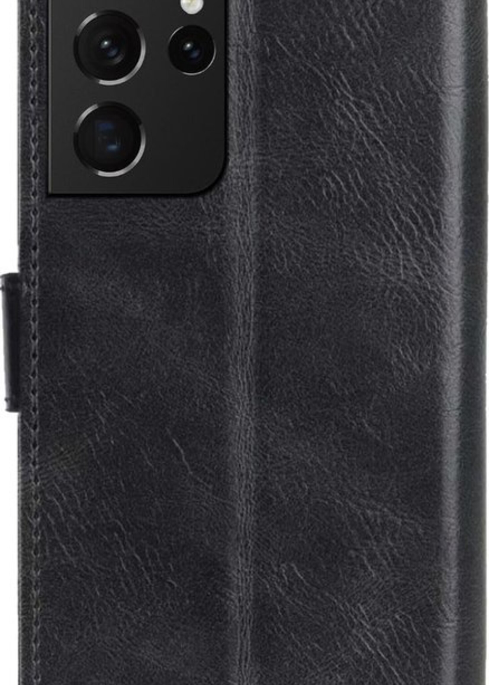 BTH Hoesje Geschikt voor Samsung S21 Ultra Hoesje Book Case Hoes Portemonnee Cover Walletcase - Hoes Geschikt voor Samsung Galaxy S21 Ultra Hoes Bookcase Hoesje - Zwart