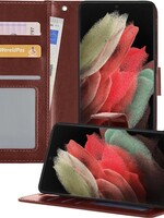 BTH BTH Samsung Galaxy S21 Ultra Hoesje Bookcase - Bruin