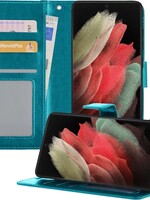 BTH BTH Samsung Galaxy S21 Ultra Hoesje Bookcase - Turquoise