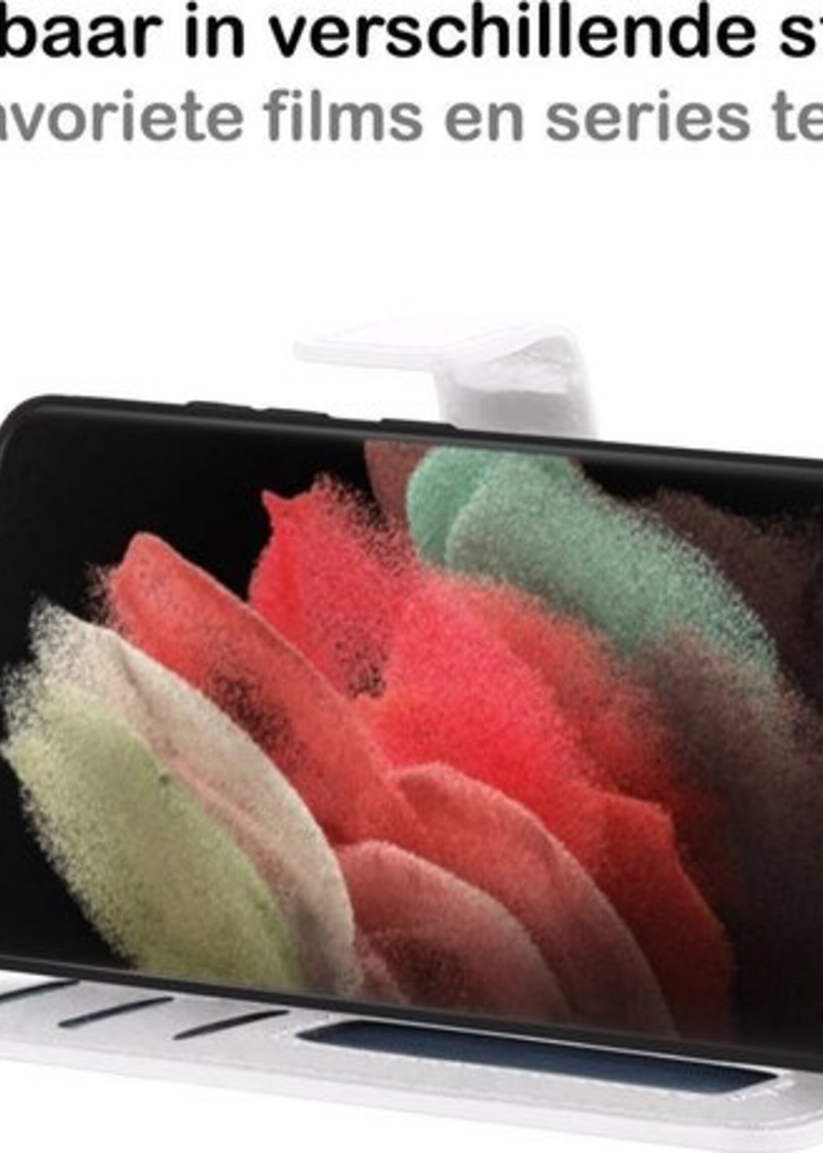 BTH Hoesje Geschikt voor Samsung S21 Ultra Hoesje Book Case Hoes Portemonnee Cover Walletcase - Hoes Geschikt voor Samsung Galaxy S21 Ultra Hoes Bookcase Hoesje - Wit