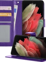 BTH BTH Samsung Galaxy S21 Ultra Hoesje Bookcase - Paars