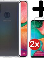 BTH BTH Samsung Galaxy A20e siliconen hoesje zwart met 2x screenprotector