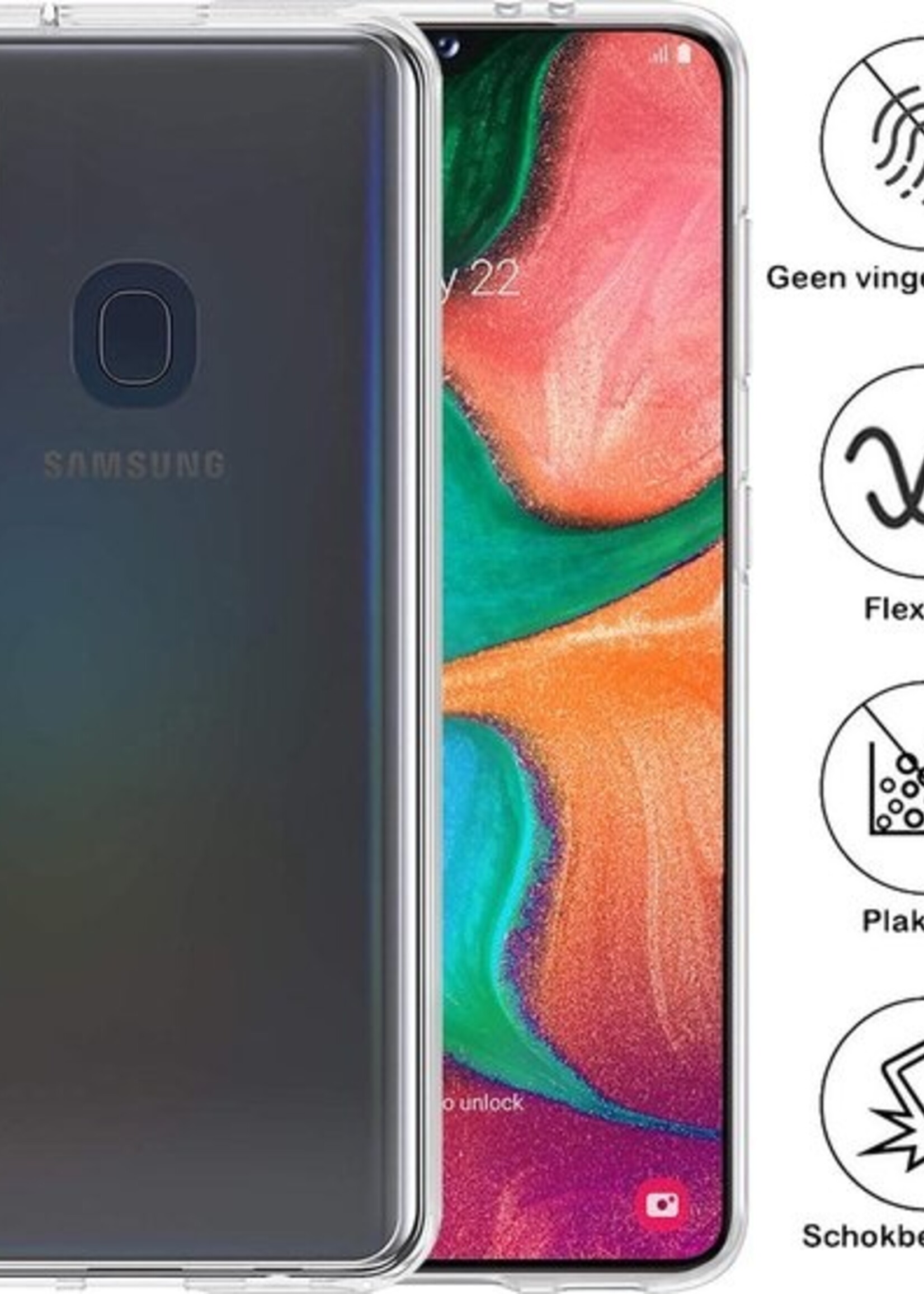 BTH Hoesje Geschikt voor Samsung A20e Hoesje Siliconen Case Hoes Met 2x Screenprotector - Hoes Geschikt voor Samsung Galaxy A20e Hoes Cover Case - Transparant