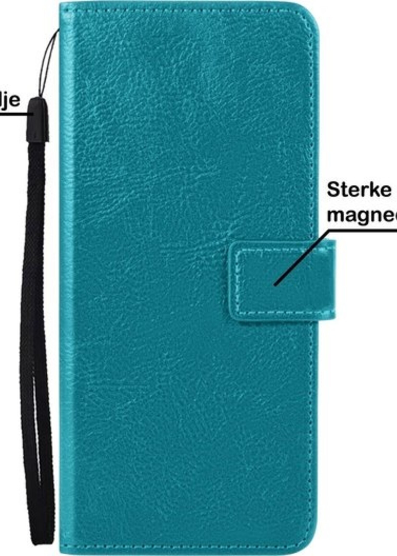 BTH Hoesje Geschikt voor Samsung A12 Hoesje Book Case Hoes Portemonnee Cover Walletcase - Hoes Geschikt voor Samsung Galaxy A12 Hoes Bookcase Hoesje - Turquoise
