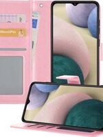 BTH BTH Samsung Galaxy A12 Hoesje Bookcase - Lichtroze