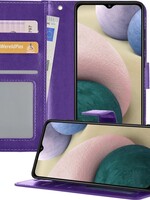 BTH BTH Samsung Galaxy A12 Hoesje Bookcase - Paars