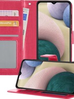 BTH BTH Samsung Galaxy A12 Hoesje Bookcase - Donkerroze