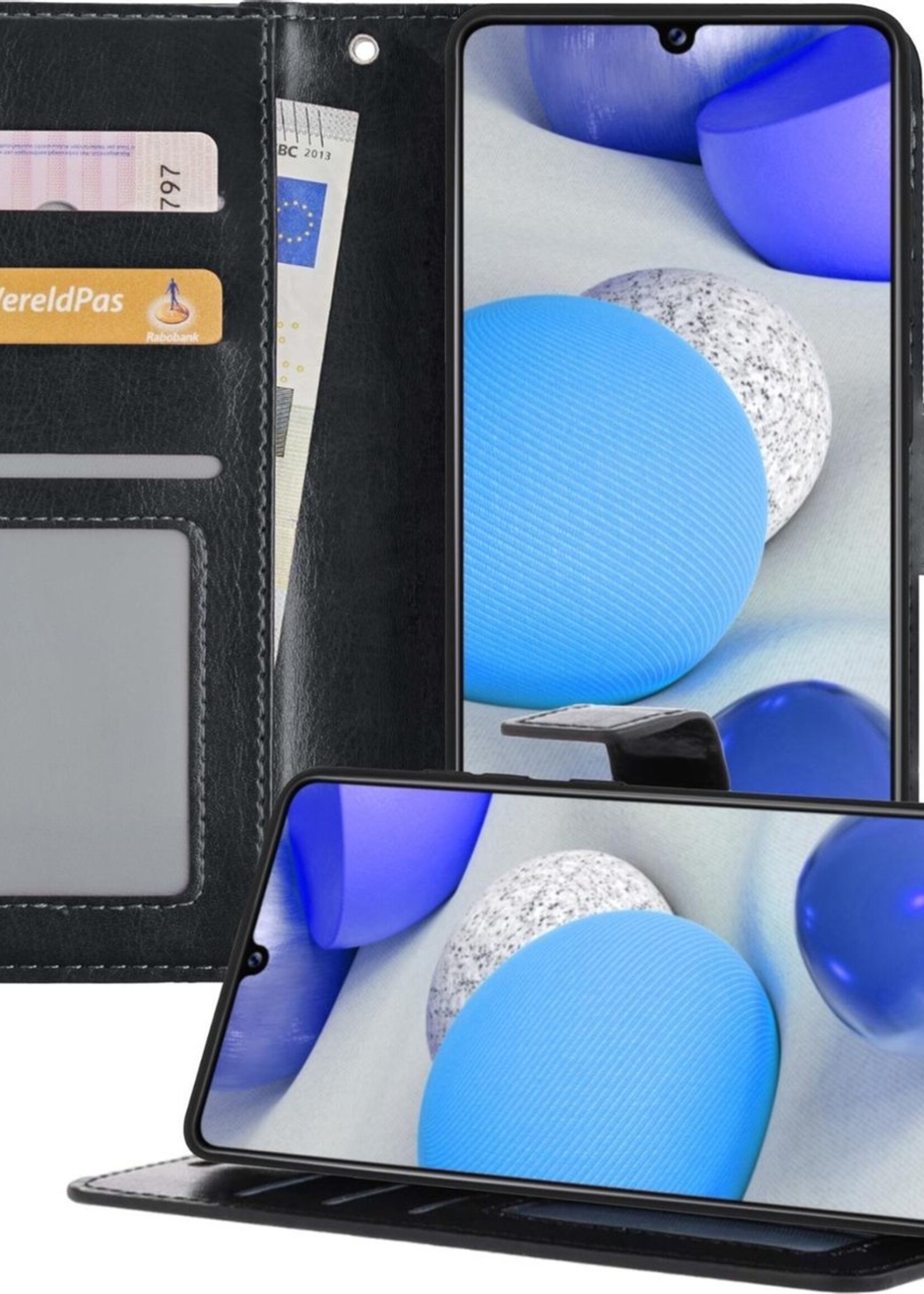 BTH Hoesje Geschikt voor Samsung A42 Hoesje Book Case Hoes Portemonnee Cover Walletcase - Hoes Geschikt voor Samsung Galaxy A42 Hoes Bookcase Hoesje - Zwart