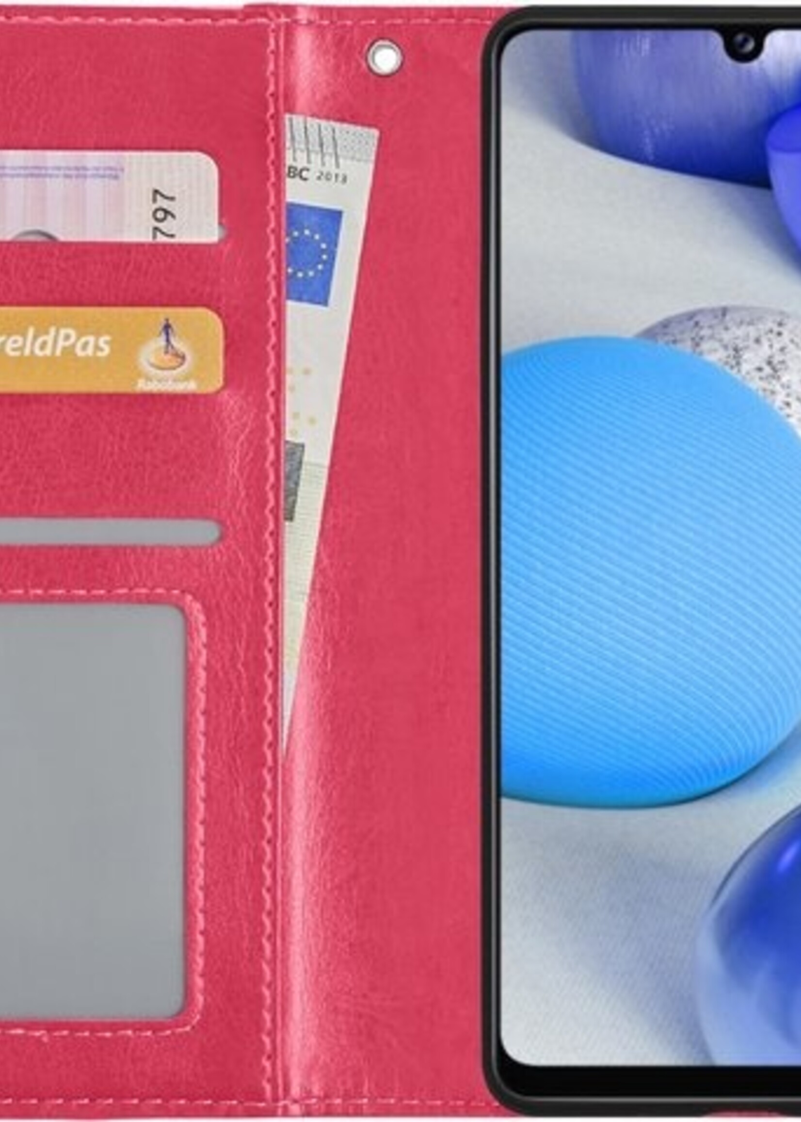 BTH Hoesje Geschikt voor Samsung A42 Hoesje Book Case Hoes Portemonnee Cover Walletcase - Hoes Geschikt voor Samsung Galaxy A42 Hoes Bookcase Hoesje - Roze