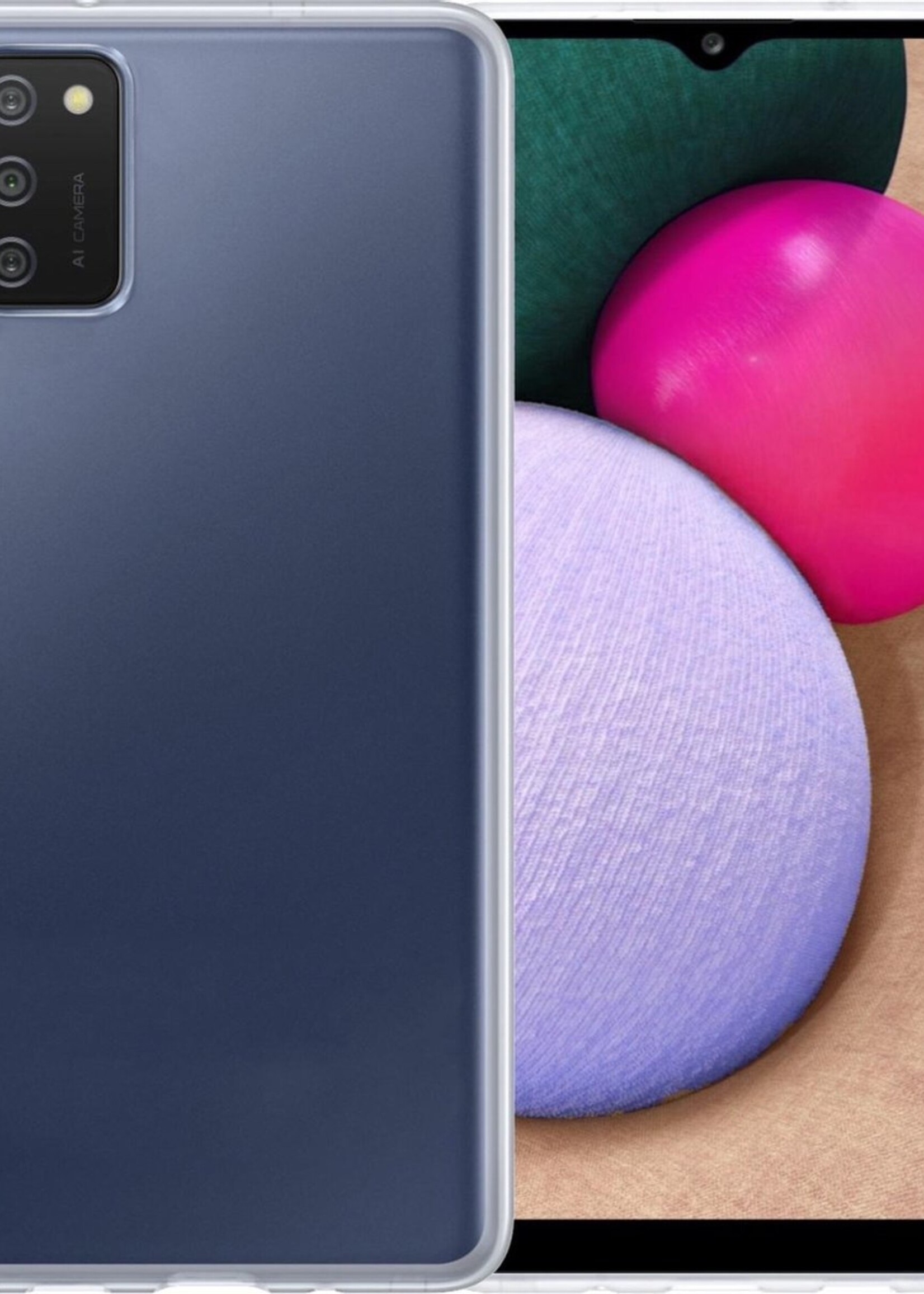 BTH Hoesje Geschikt voor Samsung A02s Hoesje Siliconen Case Hoes - Hoes Geschikt voor Samsung Galaxy A02s Hoes Cover Case - Transparant