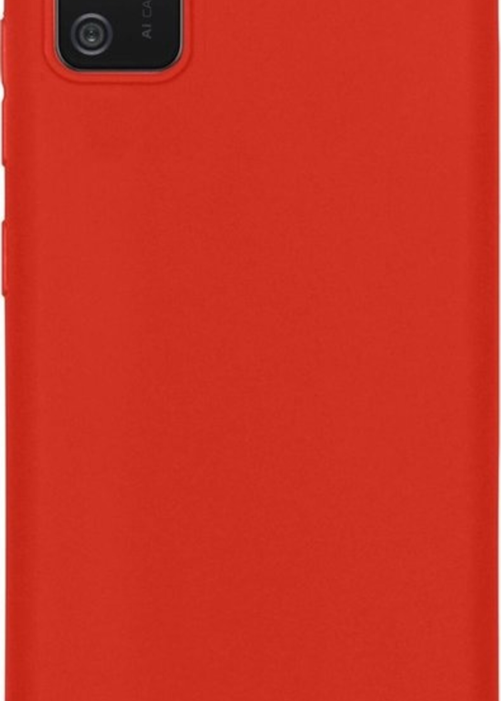 BTH Hoesje Geschikt voor Samsung A02s Hoesje Siliconen Case Hoes - Hoes Geschikt voor Samsung Galaxy A02s Hoes Cover Case - Rood