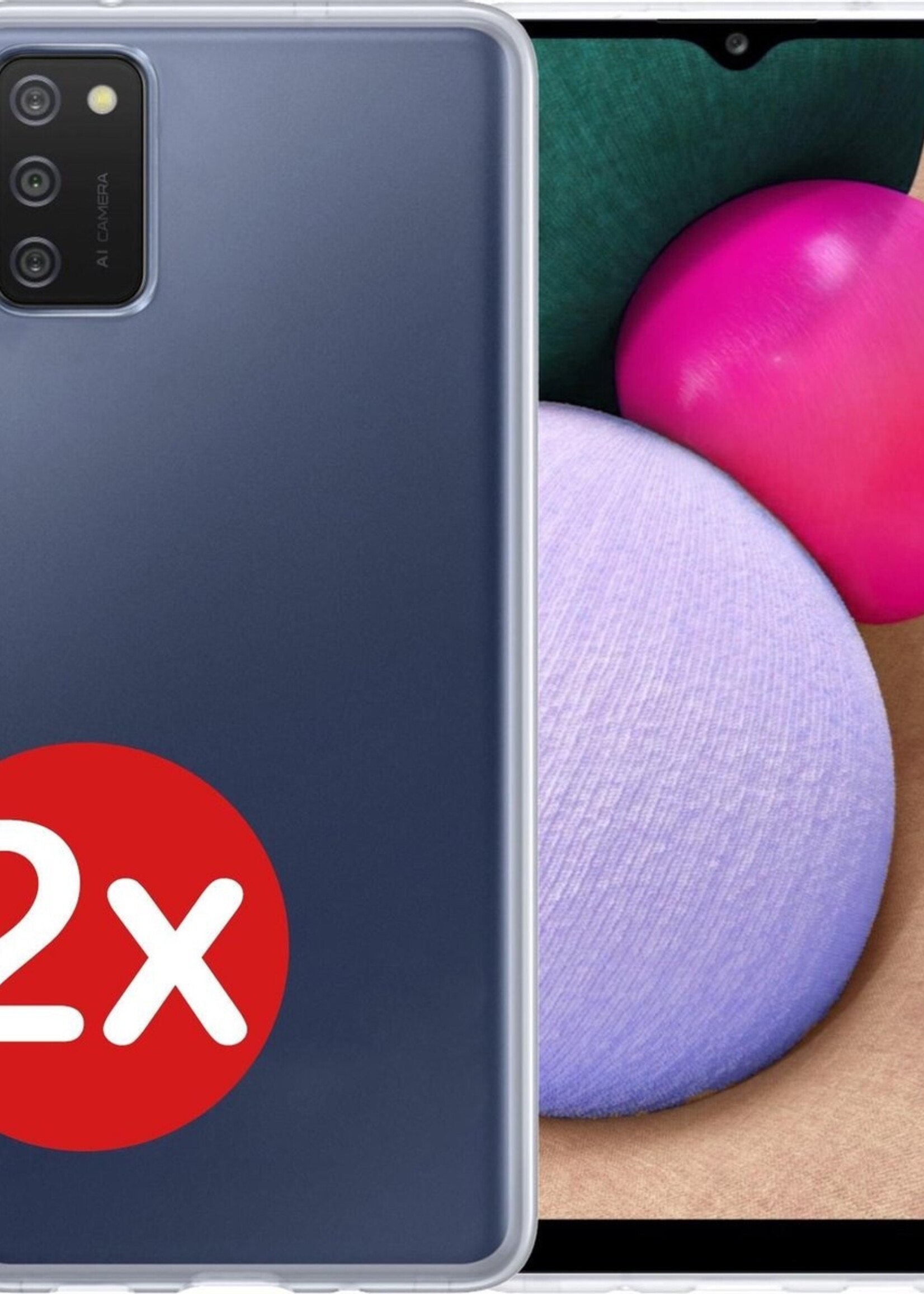 BTH Hoesje Geschikt voor Samsung A02s Hoesje Siliconen Case Hoes - Hoes Geschikt voor Samsung Galaxy A02s Hoes Cover Case - Transparant - 2 PACK