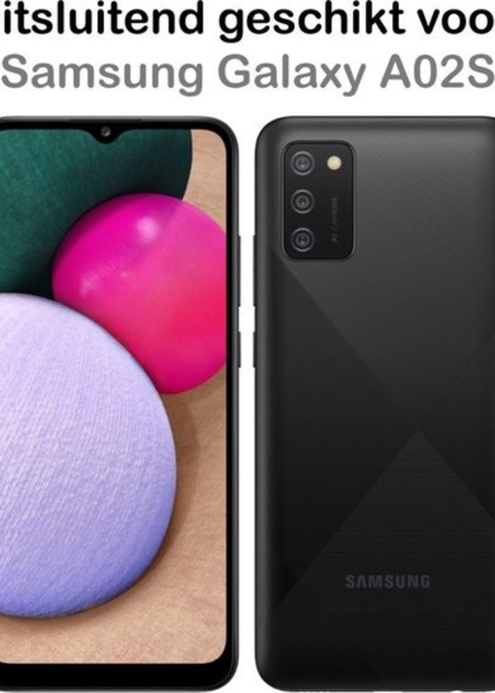 BTH Hoesje Geschikt voor Samsung A02s Hoesje Siliconen Case Hoes - Hoes Geschikt voor Samsung Galaxy A02s Hoes Cover Case - Transparant - 2 PACK