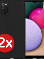 BTH BTH 2 PACK - Samsung Galaxy A02s hoesje siliconen - Zwart