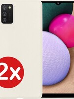 BTH BTH 2 PACK - Samsung Galaxy A02s hoesje siliconen - Wit