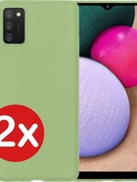 BTH BTH 2 PACK - Samsung Galaxy A02s hoesje siliconen - Groen
