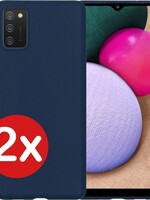 BTH BTH 2 PACK - Samsung Galaxy A02s hoesje siliconen - Donkerblauw