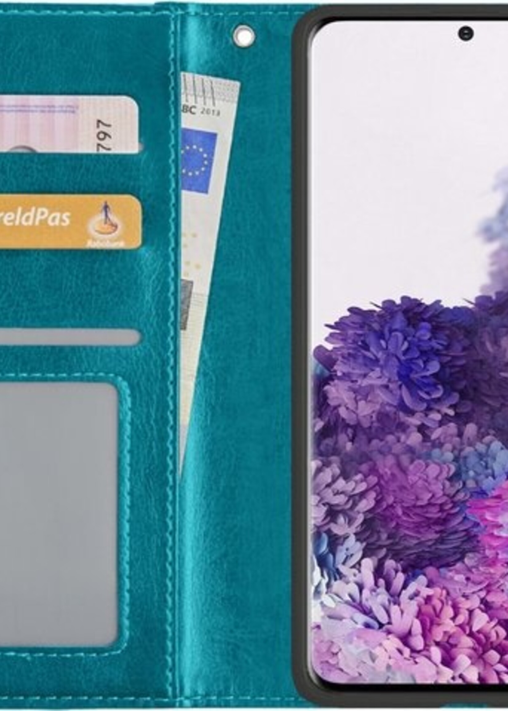 BTH Hoesje Geschikt voor Samsung S20 Hoesje Book Case Hoes Portemonnee Cover Walletcase - Hoes Geschikt voor Samsung Galaxy S20 Hoes Bookcase Hoesje - Turquoise