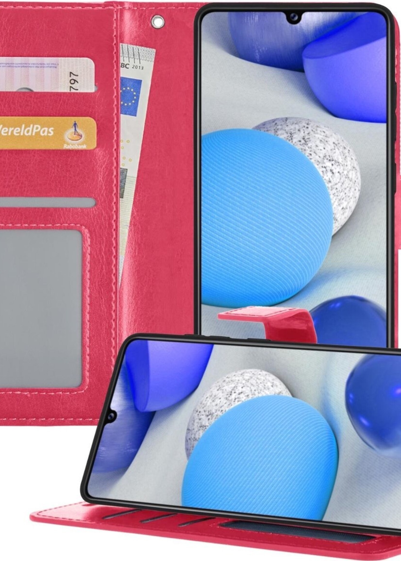 BTH Hoesje Geschikt voor Samsung A42 Hoesje Book Case Hoes Portemonnee Cover Walletcase - Hoes Geschikt voor Samsung Galaxy A42 Hoes Bookcase Hoesje - Roze