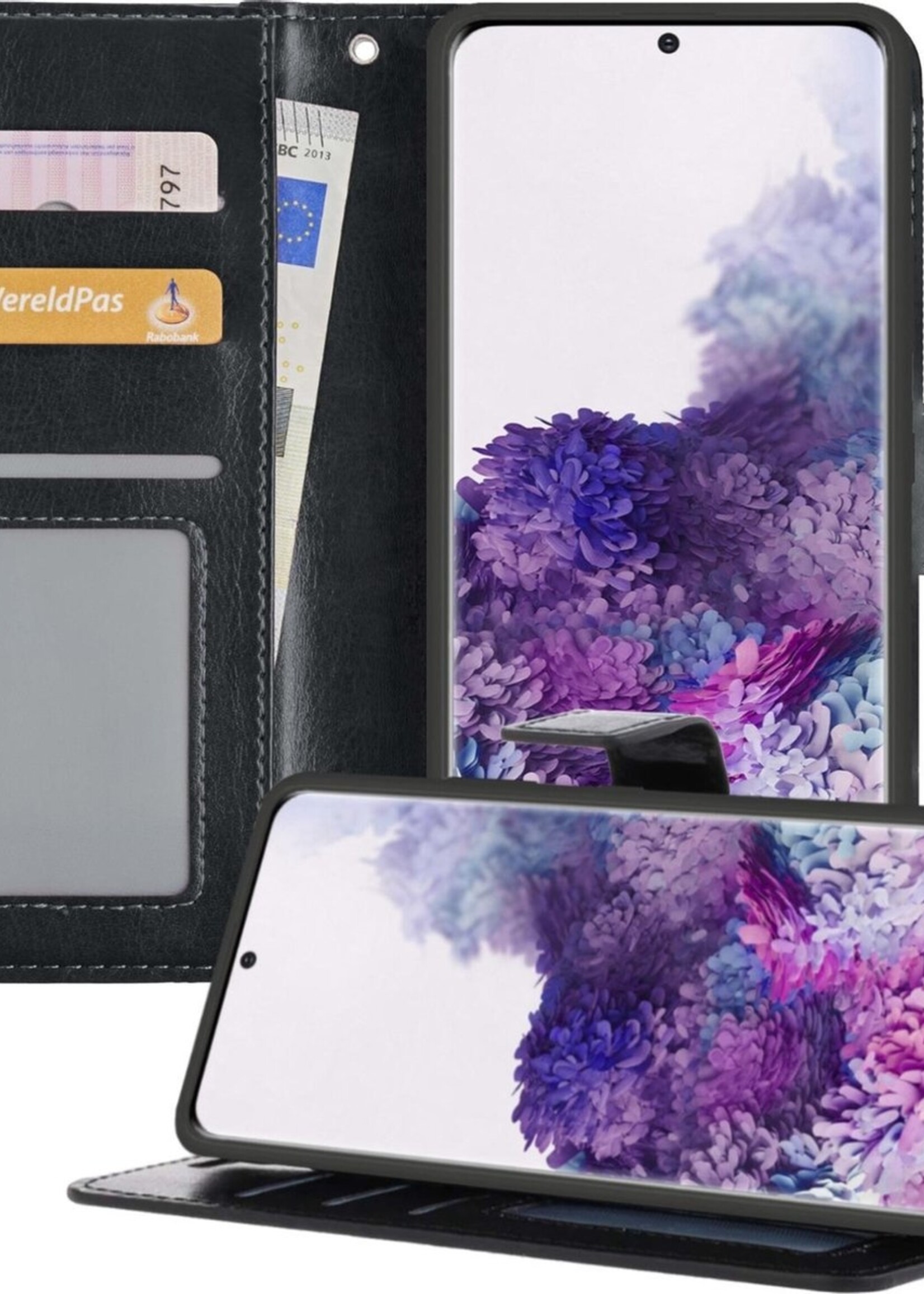 BTH Hoesje Geschikt voor Samsung S20 Plus Hoesje Book Case Hoes Portemonnee Cover Walletcase - Hoes Geschikt voor Samsung Galaxy S20 Plus Hoes Bookcase Hoesje - Zwart