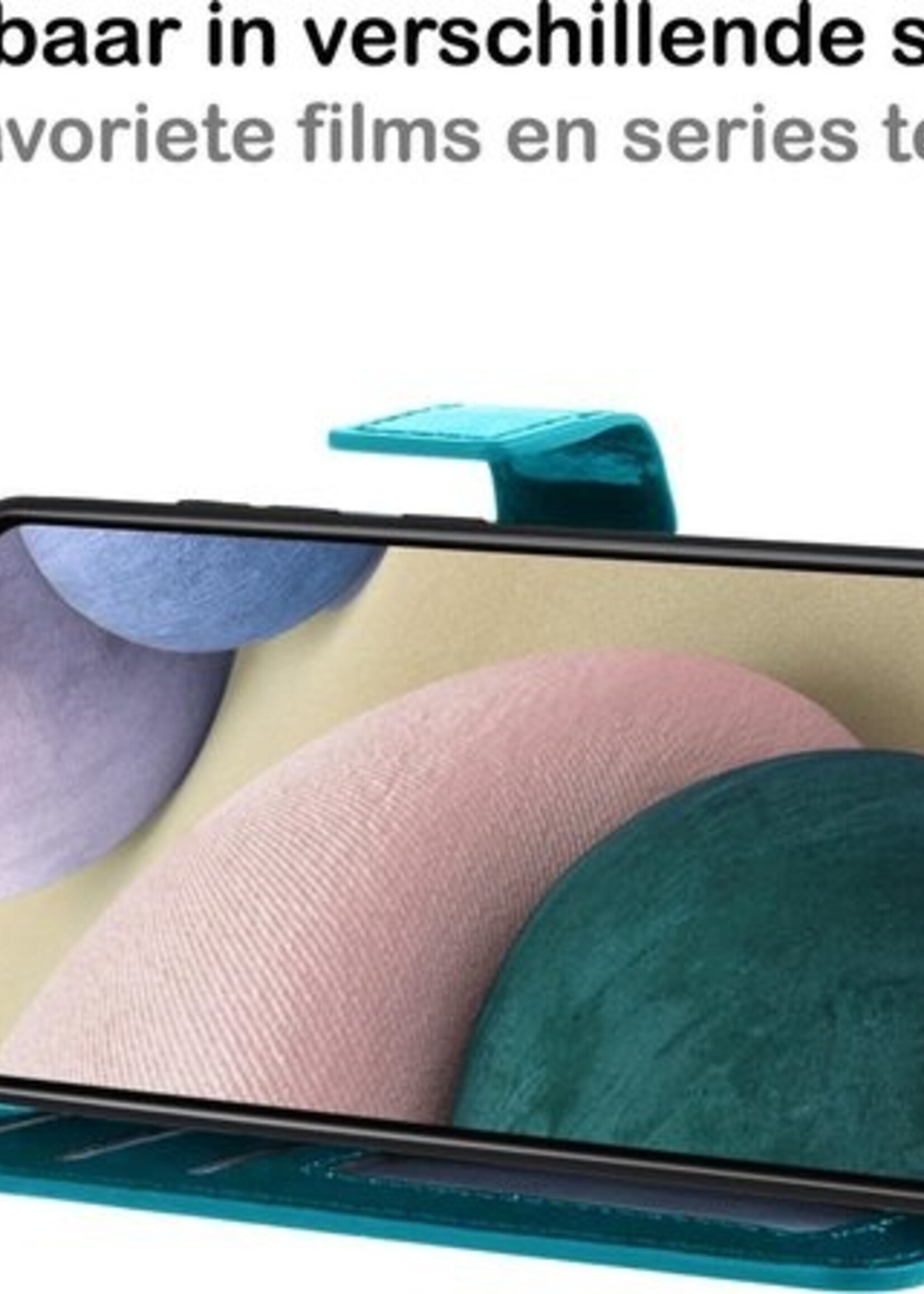 BTH Hoesje Geschikt voor Samsung A12 Hoesje Book Case Hoes Portemonnee Cover Walletcase Met Screenprotector - Hoes Geschikt voor Samsung Galaxy A12 Hoes Bookcase Hoesje - Turquoise