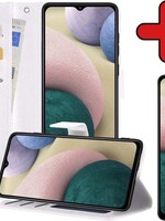 BTH BTH Samsung Galaxy A12 Hoesje Bookcase Wit Met Screenprotector