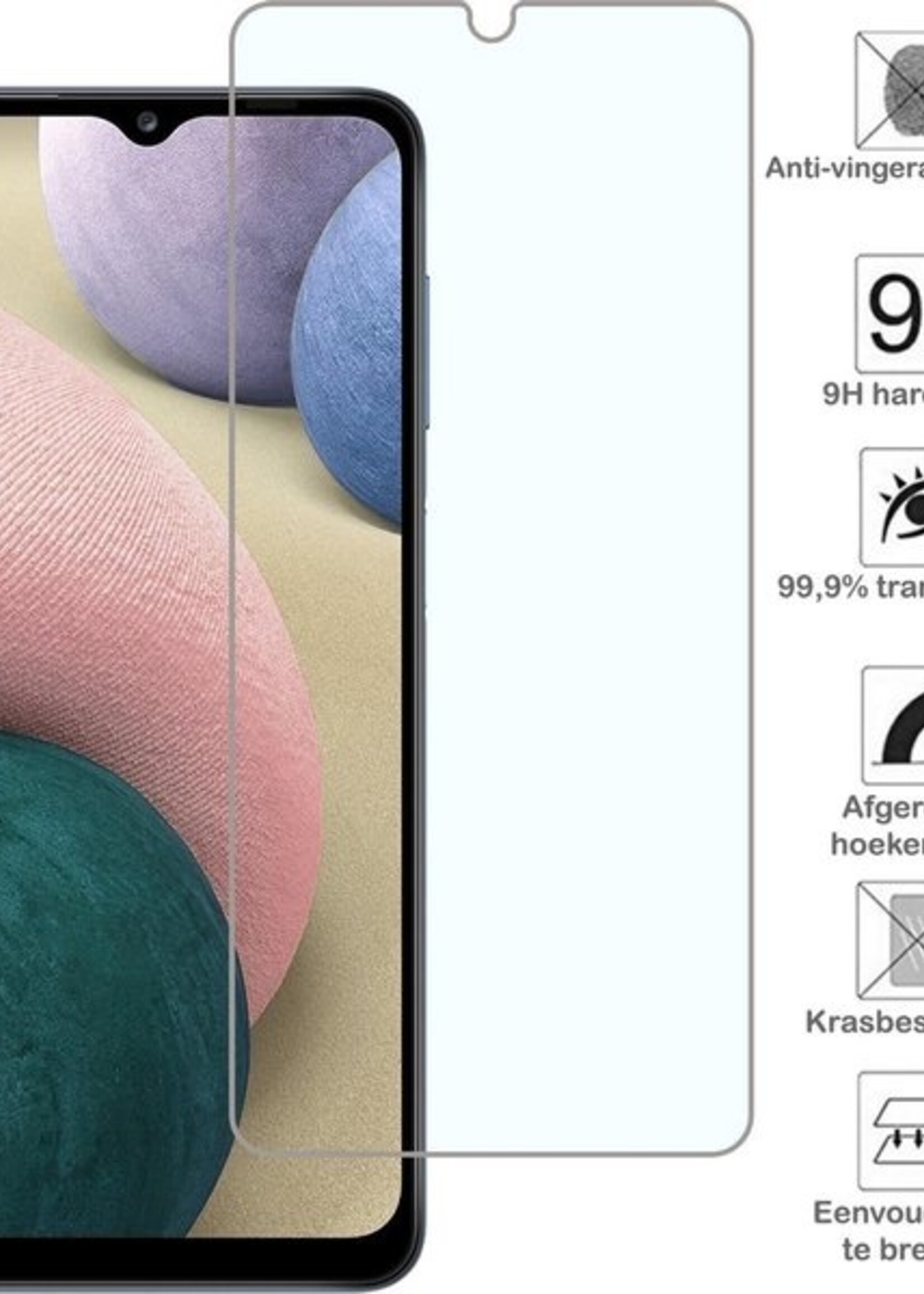 BTH Hoesje Geschikt voor Samsung A12 Hoesje Book Case Hoes Portemonnee Cover Walletcase Met Screenprotector - Hoes Geschikt voor Samsung Galaxy A12 Hoes Bookcase Hoesje - Lichtroze