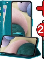 BTH BTH Samsung Galaxy A12 Hoesje Bookcase Turquoise Met 2x Screenprotector