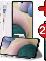 BTH BTH Samsung Galaxy A12 Hoesje Bookcase Wit Met 2x Screenprotector