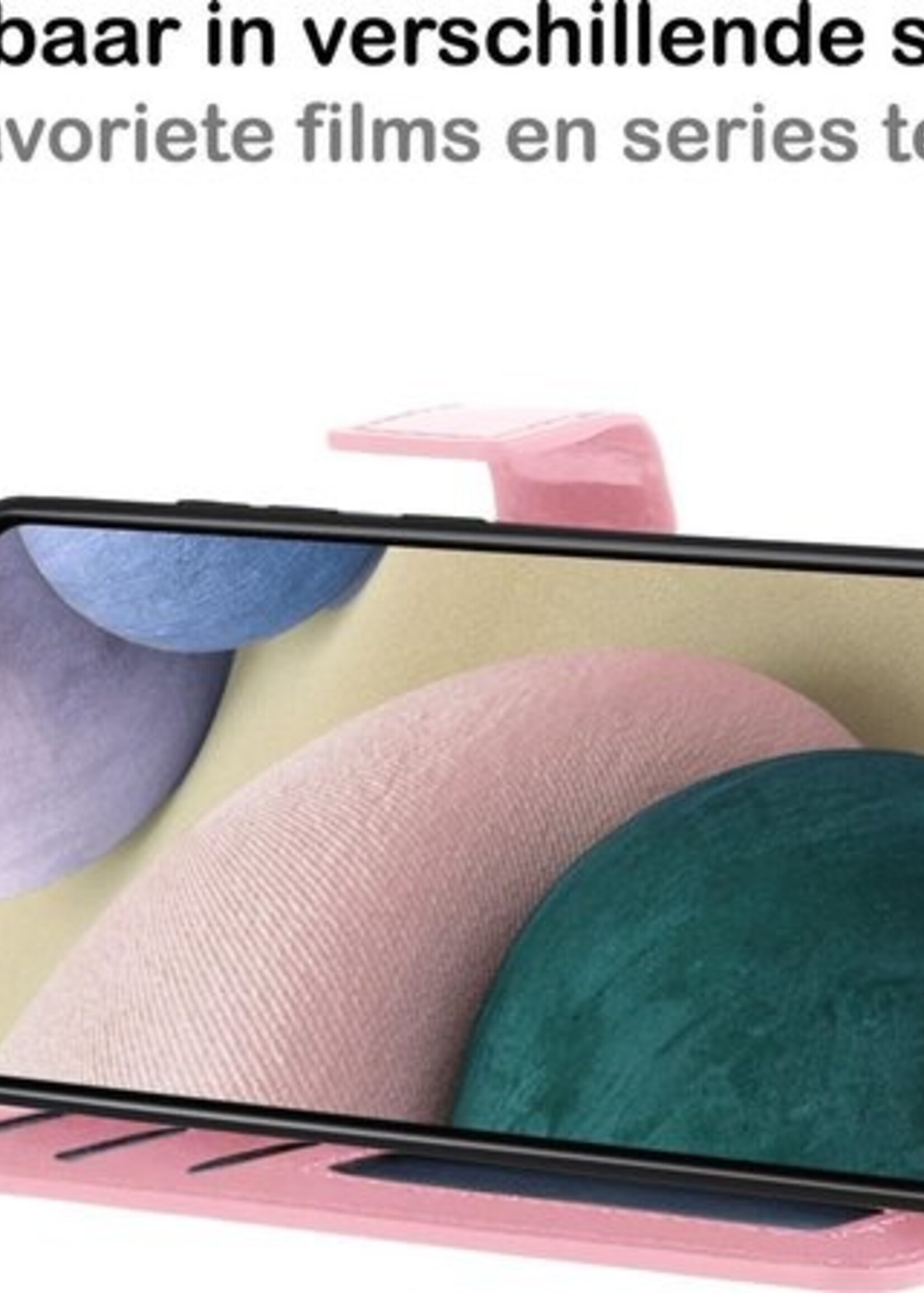 BTH Hoesje Geschikt voor Samsung A12 Hoesje Book Case Hoes Portemonnee Cover Walletcase Met 2x Screenprotector - Hoes Geschikt voor Samsung Galaxy A12 Hoes Bookcase Hoesje - Lichtroze