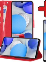 BTH BTH Samsung Galaxy A42 Hoesje Bookcase Rood Met Screenprotector