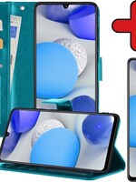 BTH BTH Samsung Galaxy A42 Hoesje Bookcase Turquoise Met Screenprotector