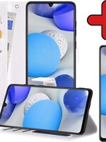 BTH BTH Samsung Galaxy A42 Hoesje Bookcase Wit Met Screenprotector