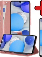 BTH BTH Samsung Galaxy A42 Hoesje Bookcase Rose Goud Met Screenprotector