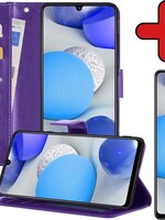 BTH BTH Samsung Galaxy A42 Hoesje Bookcase Paars Met Screenprotector