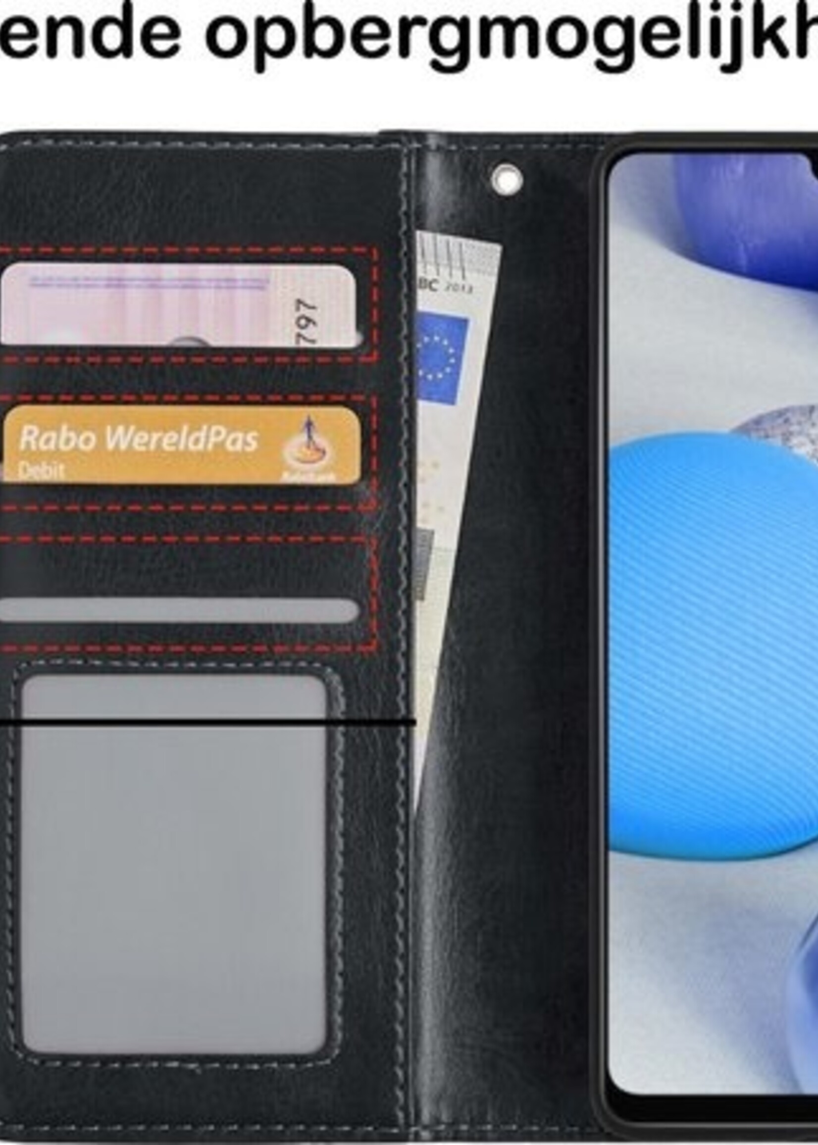 BTH Hoesje Geschikt voor Samsung A42 Hoesje Book Case Hoes Portemonnee Cover Walletcase Met 2x Screenprotector - Hoes Geschikt voor Samsung Galaxy A42 Hoes Bookcase Hoesje - Zwart
