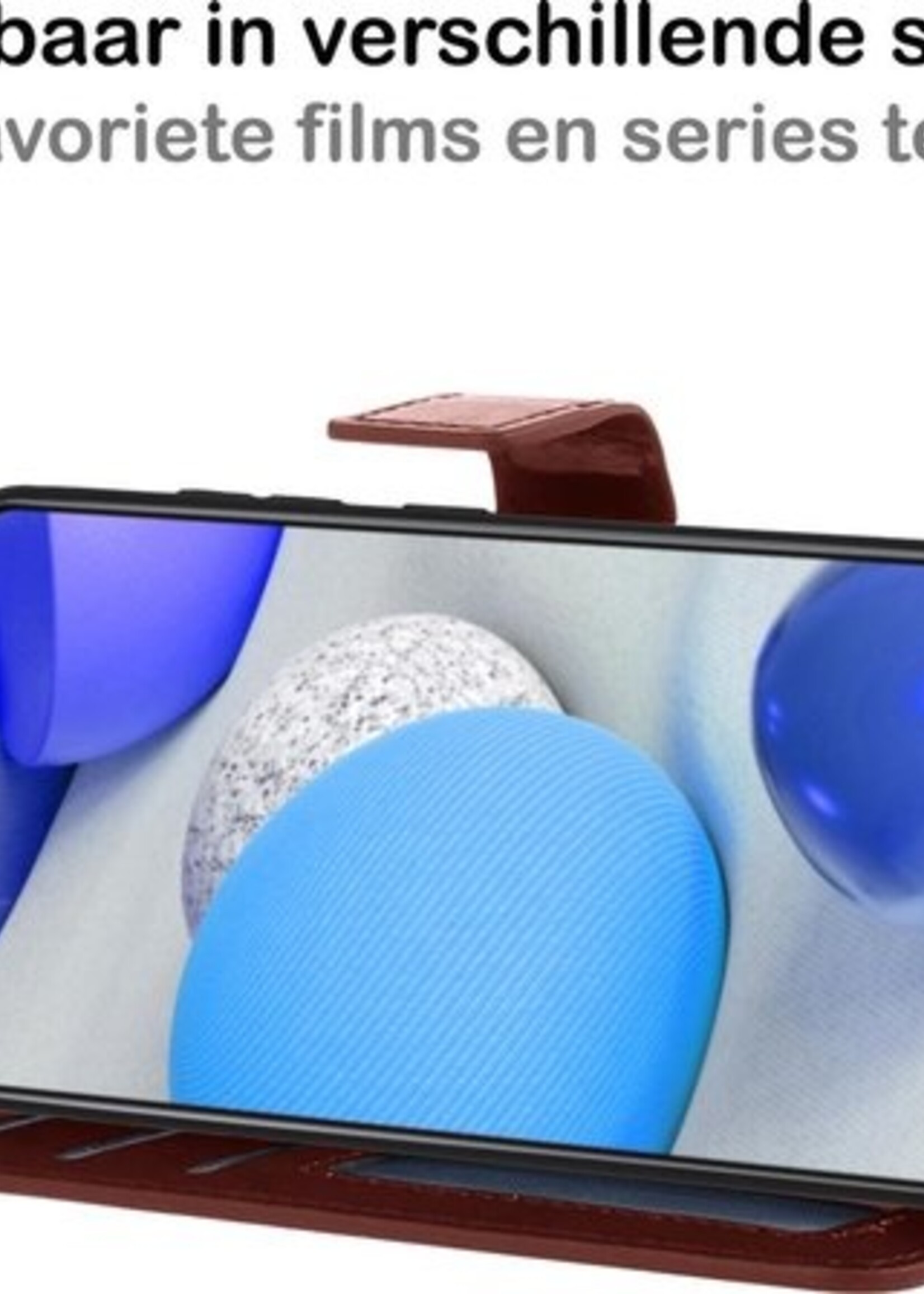 BTH Hoesje Geschikt voor Samsung A42 Hoesje Book Case Hoes Portemonnee Cover Walletcase Met 2x Screenprotector - Hoes Geschikt voor Samsung Galaxy A42 Hoes Bookcase Hoesje - Bruin