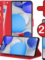BTH BTH Samsung Galaxy A42 Hoesje Bookcase Rood Met 2x Screenprotector