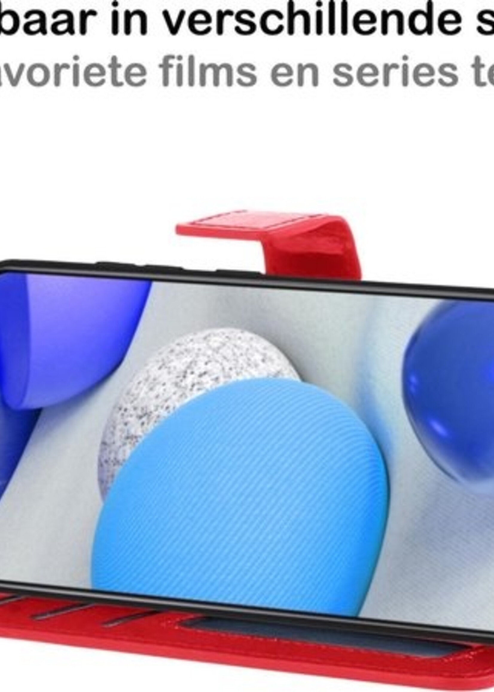 BTH Hoesje Geschikt voor Samsung A42 Hoesje Book Case Hoes Portemonnee Cover Walletcase Met 2x Screenprotector - Hoes Geschikt voor Samsung Galaxy A42 Hoes Bookcase Hoesje - Rood