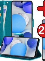 BTH BTH Samsung Galaxy A42 Hoesje Bookcase Turquoise Met 2x Screenprotector