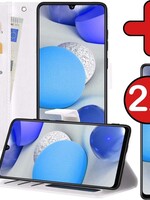 BTH BTH Samsung Galaxy A42 Hoesje Bookcase Wit Met 2x Screenprotector