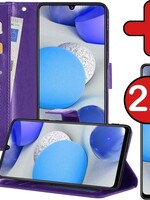 BTH BTH Samsung Galaxy A42 Hoesje Bookcase Paars Met 2x Screenprotector