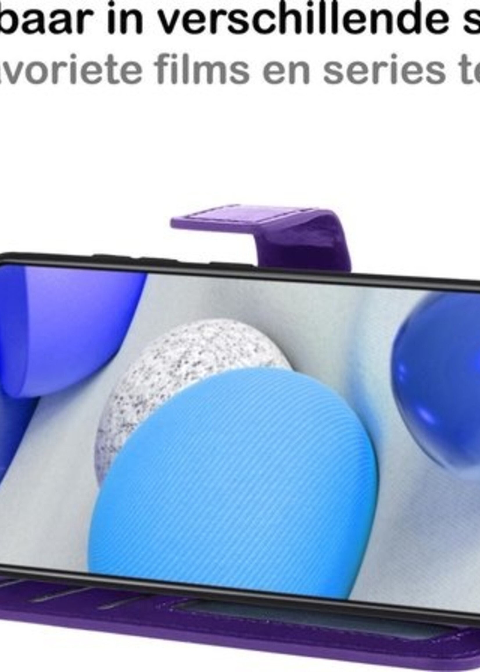 BTH Hoesje Geschikt voor Samsung A42 Hoesje Book Case Hoes Portemonnee Cover Walletcase Met 2x Screenprotector - Hoes Geschikt voor Samsung Galaxy A42 Hoes Bookcase Hoesje - Paars