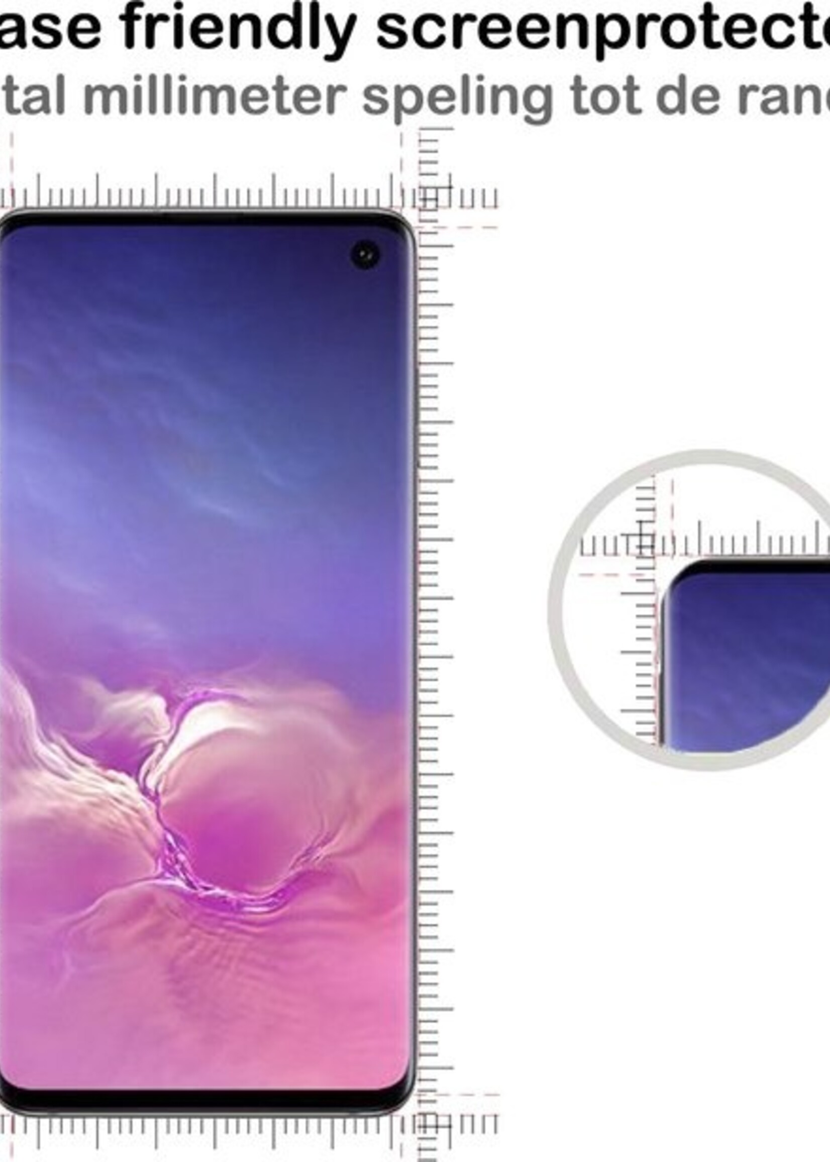 BTH Hoesje Geschikt voor Samsung S10 Hoesje Book Case Hoes Portemonnee Cover Walletcase Met Screenprotector - Hoes Geschikt voor Samsung Galaxy S10 Hoes Bookcase Hoesje - Wit