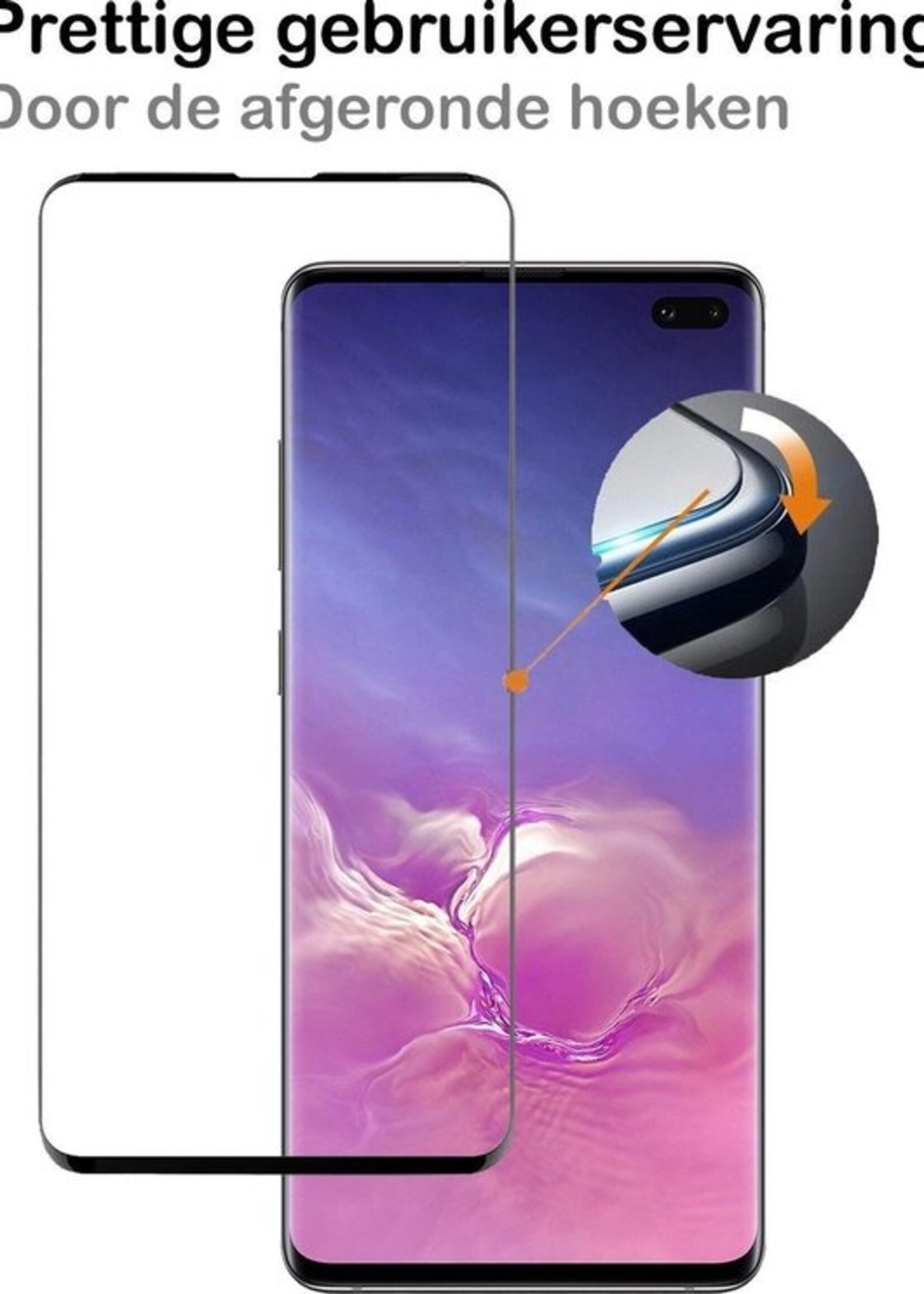 BTH Hoesje Geschikt voor Samsung S10 Hoesje Book Case Hoes Portemonnee Cover Walletcase Met Screenprotector - Hoes Geschikt voor Samsung Galaxy S10 Hoes Bookcase Hoesje - Wit