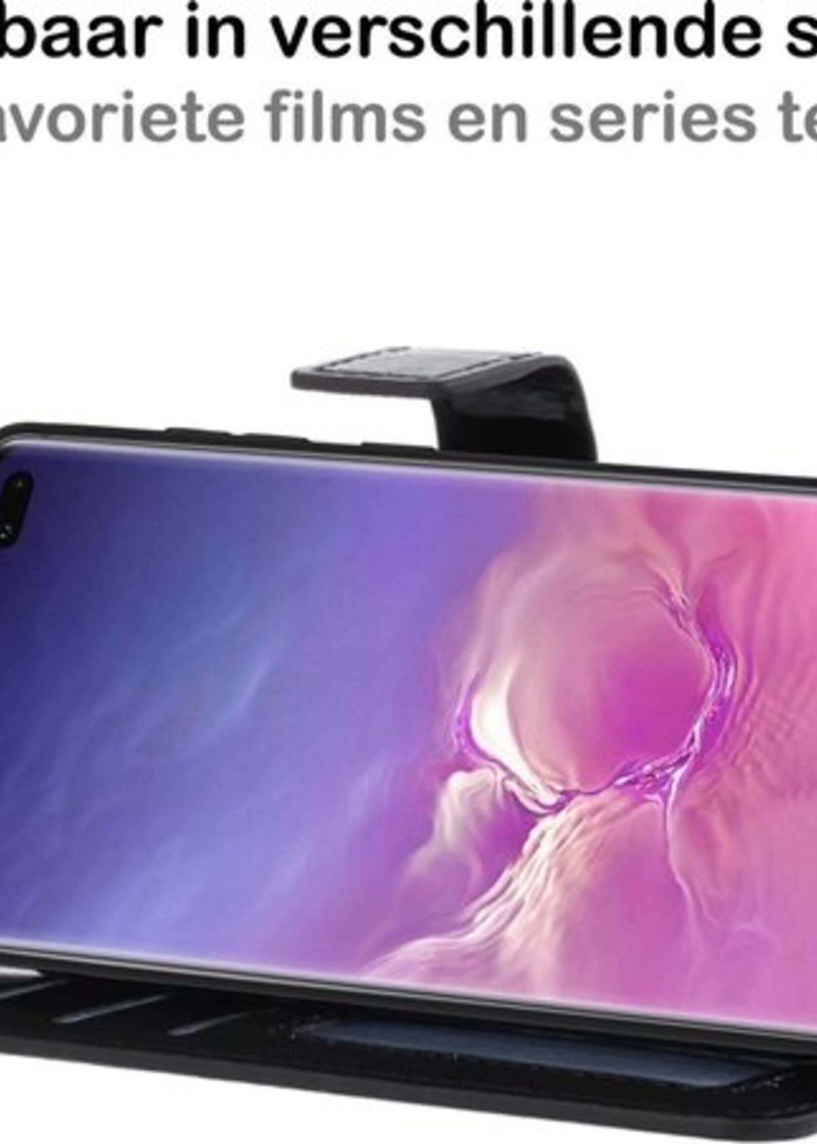 BTH Hoesje Geschikt voor Samsung S10 Hoesje Book Case Hoes Portemonnee Cover Walletcase Met 2x Screenprotector - Hoes Geschikt voor Samsung Galaxy S10 Hoes Bookcase Hoesje - Zwart
